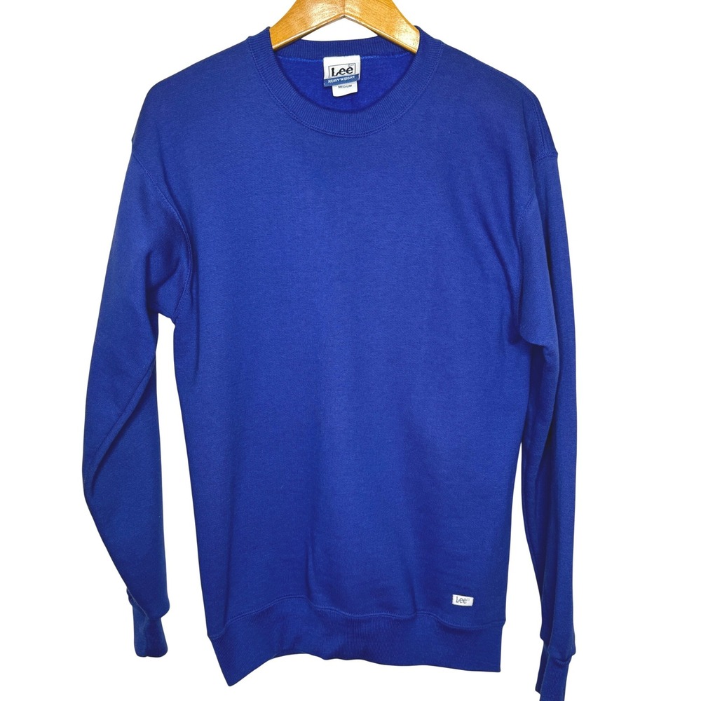 Vintage Lee‎ Heavyweight Crew Neck Blue Sweatshirt Mens Medium Made in USA